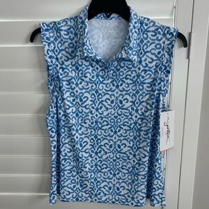 NWT Ladies GOTTEX Periwinkle Santorini Golf/Tennis Shirt-Size Medium
